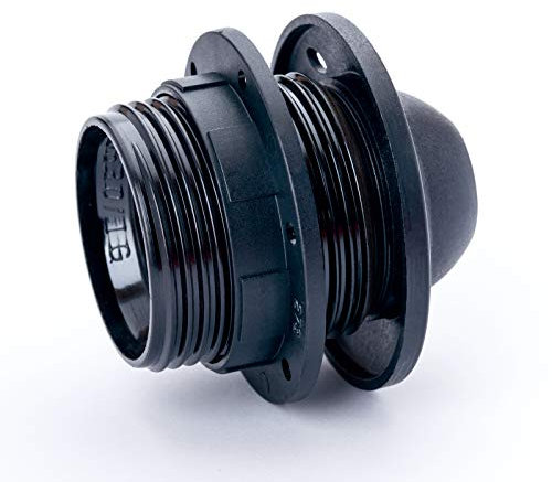 Douille E27 en plastique PVC - Douille de lampe à vis (noir)