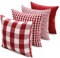 CARRIE HOME Buffalo Karierte Kissenbezüge, Büffelkariert, 45,7 x 45,7 cm, für rote und weiße Dekorationen, 4er-Set