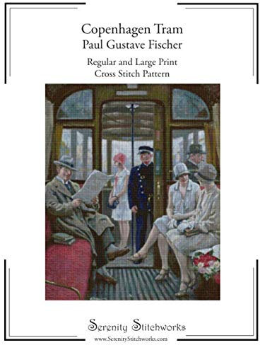 Copenhagen Tram - Paul Gustave Fischer - Cross Stitch Pattern: Regular and Large Print Chart