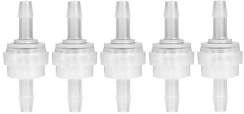 Garosa Kunststoff-Rückschlagventil, 5 Stück, PP Lebensmittelqualität, Durchscheinend, 5mm/6mm, für Wasseraufbereitung, Temperaturbeständig 0-120°C