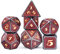 DNDND Metal Dungeons and Dragons Würfel-Set, 7-teilig, Drachenschuppe, metallisch, D&D-Würfel mit Geschenk-Metalldose für DND-Spiele (rot mit schwarzem Rand)