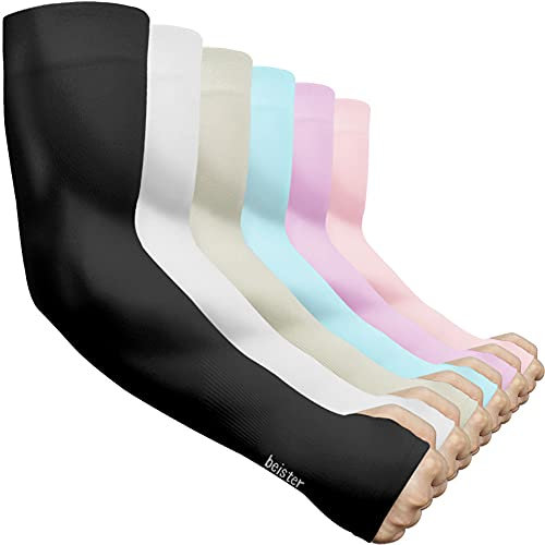 beister 6 Paar Ärmlinge Damen Herren UV-Schutz Kühler Arm Ärmel Arm Sleeves für Radsport Golf für Frauen Männer Schutz alle Outdoor Aktivitäten