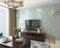 MEAIHOME Retro American Pastoral Style Flower Tree Non-Woven 3D Bedroom Living Room Home TV Background Non-Pasted Wallpaper Light Blue 1.73'W x 32.8'L
