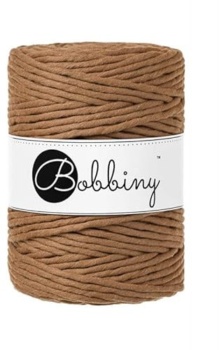 Bobbiny Makramee-Schnur, XXL, 5 mm, einlagig, 100 m, Farbe:Caramel