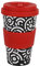 IDRINK®- Taza de café de RPET con tapa de silicona de apertura, fácil de llevar Taza de 435 ml para llevar de plástico reciclado 8,7 x 8,7 x 15 cm ergonómica 435 ml (GEOMETRIC)