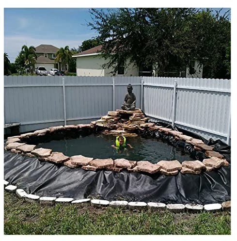 DYXJB Estanques para Jardin Plastico Resistente Al Desgarro y Duradero para Mejorar El Paisajismo Lona Antihierbas, Impermeable y Plegable Liner Piscina (Color : Black, Size : 2x4m)