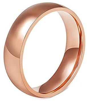KnBoB Ring Damen Partner, 6MM Edelstahl Damen Rosegold Ring Poliert Trauringe Partnerringe Eheringe Größe 60 (19.1)