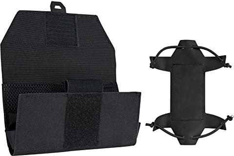 IDOGEAR Tactical Molle Phone Pouch Camo Chest Holder for Vest Plate Utility Military Small Carrier Universal Screen Size 4.7''-6.8'' (Black)