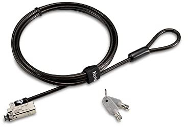 Kensington Slim NanoSaver 2.0 Lucchetto Portatile dal Profilo Patto, con Chiave e Cavo in Acciaio al Carbonio da 1,8 m Ricoperto da Guaina Protettiva in Plastica