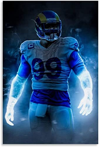 BLIJR Puzzle 200 Teile Erwachsene und Kinder Los Angeles Rams - Aaron Donald Star-Plakat Holz Puzzles Stress Freisetzung Spiel 200 Piece 13.7x9.8inch(35x25cm) Kein Rahmen
