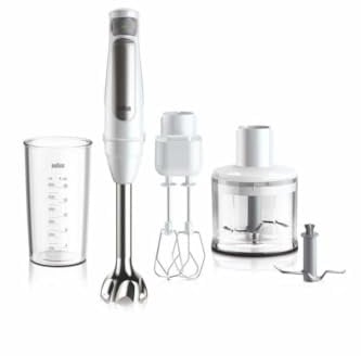 Braun MultiQuick 7 MQ7035XBI, Stabmixer mit Spritzschutz, Spülmaschinenfeste Teile, 600 ml BPA-freier Kunststoffbecher, Schneebesen, 500 ml Zerkleinerer, Eiscrusher, 1000W, Schwarz