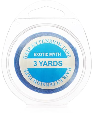 EXOTIC MYTH More than 3 months hold time Double Sided Hair Extension Tape hair tape (10mmx3yards, Blue)