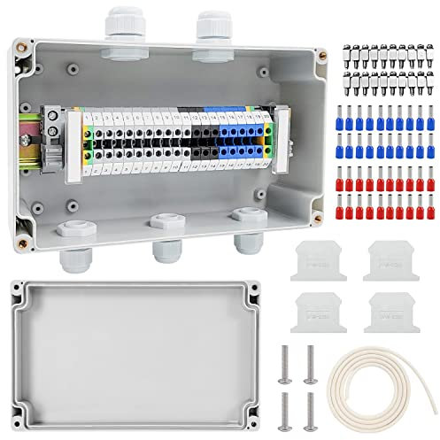 Scatola Derivazione Esterna, Scatola Elettrica da Parete 200 x 120 x 75mm, Impermeabile IP68 Scatola di Giunzione in ABS, Cassetta di Derivazione 2 in 3 Fuori, per Collegamento Via Cavo