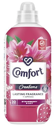 Comfort Creations Strawberry & Lily Fabric Conditioner with Stay Fresh technology for 100 days of freshness + fragrance* 30 washes (900 ml)