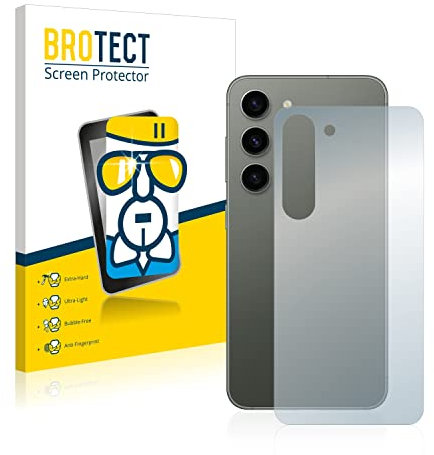 BROTECT Schutzglas für Samsung Galaxy S23 (Rückseite) Schutzfolie Made in Germany Panzer Folie Glas Displayschutz [Kratzfest 9H, Anti-Fingerprint]