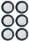Ritzenhoff & Breker Doppio Dessertteller, 6er Set, Kuchenteller, Frühstücksteller, Porzellan, Anthrazit, Ø 20 cm, 430202