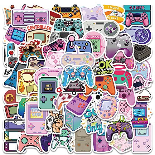 50 Stück Gamepad Aufkleber, Coole Mode Trendy Game Controller Packs, Vinyl Wasserdicht Lustige Sticker für Laptops, Wasserflaschen, Geeignet für Kinder Jugendliche Erwachsene