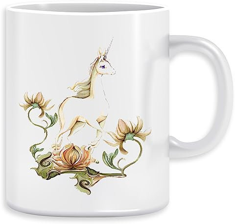 Letztes Einhorn - Blumengarten Kaffeebecher Becher Tassen Ceramic Mug Cup