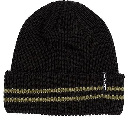 SANTA CRUZ Pit Beanie Long Shoreman Hat Blk/OD Grn OS Unisex, Schwarz/Od Grn, Einheitsgr��e