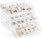 Zinaroty Caja de almacenamiento de joyas de acrílico transparente, caja de almacenamiento transparente para aretes, soporte transparente para aretes con 3/5 cajones, 72 compartimentos/120