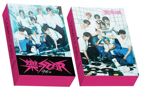 PYAJUU Stray Kids Photocard 55pcs Stray Kids Rock Star Photocard 8th Mini Album Card KPOP Straykids Rock Star Photocard SKZ -STAR Merch Gift for Fans Daughter Felix Photocard Hyunjin Photocard, Pink