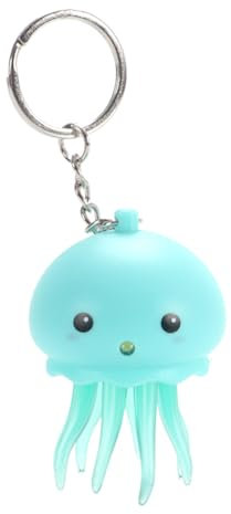 Schlüsselanhänger mit Quallen, leuchtet im Dunkeln, Schlüsselanhänger für Autoschlüssel, Tasche, Oktopus, Spielzeug, Schlüsselhalter, bl, One size