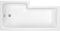 Balterley 1700 x 850mm L Shape Shower Bath, Single Ended Gloss White Soaking Shower Bath, Acrylic Baths for Bathrooms, Right Hand Square with Wider End, Adjustable Leg Set, Soaking Baths (White)