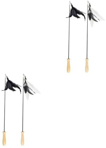 VANZACK 4stücke Katzenangel Spielzeug Mit Teleskopstangen Und Bunten Federn Interaktive Katzenspielzeuge Für Training Und Spielvergnügen Für Neugierige Katzen