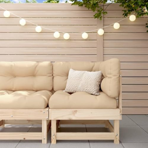 AUUIJKJF Home Outdoor Sonstiges Ecksofa mit Kissen Massivholz Kiefer