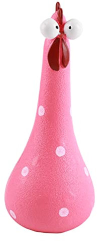 BORDSTRACT Hühnerstatue, Handgefertigt, Langhalsiges Huhn, Großes Auge, Dummes Huhn, Dekor, Mikrolandschaft, Ornament Für Zuhause, Outdoor, Garten, Hinterhof, Hof, Kunstdekorationen(Rosa)