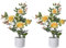BTGGG 2 Pack Artificial Roses in Pot 50CM Yellow Artificial Flowers Silk Roses Lifelike Fake Faux Flowers with Pot for Spring Decoration Bouquets Table Centerpieces Dinning Room Kitchen Wedding Party
