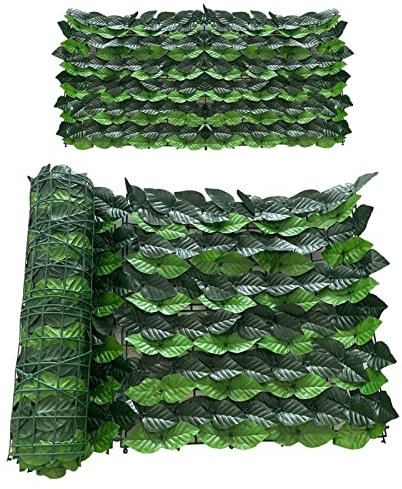 Haie Artificielle Brise Vue Feuillage Protection Clôture de confidentialité en faux lierre - Jardin pour La Protection La Vie Privée du Balcon,la Décoration Patio, Le Mur Mariage, La Clôture Jardin