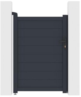 Vente-unique - Puerta batiente de aluminio sólido L103 x H150 cm antracita - NAZARIO