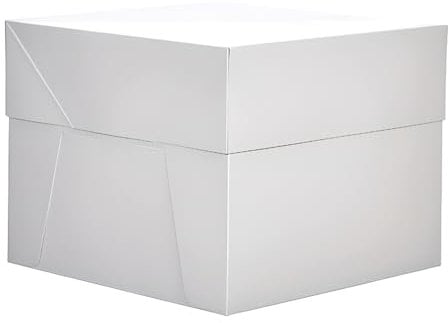 GLOTOMANIA SL - Caja para Tarta Cuadrada Blanca, 30 cm, Cartón Resistente, Ideal para Pastelería y Repostería, Fácil Transporte, Pack de 25, Fabricadas de Cartón Resistente