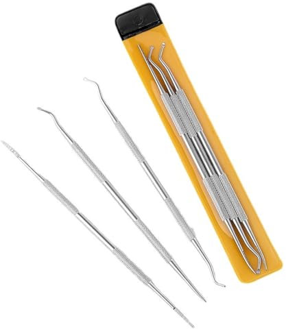 Rec Lima de Uñas,Podologia Herramientas,Limas para Uñas,Cuticle Remover,Cureta Pedicura,Lima Pies,3 Piezas Herramientas de Manicura,uña Encarnada,16.8 CM con Extremo Recto/Curvado