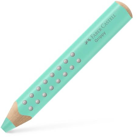 Faber-Castell - Buntstift Grippy Türkisgrün 3-in-1 Malstift | Dicker Farbstift für Kleinkinder, ergonomischer Jumbo Buntstift mit Grip-Noppen, leicht abwaschbar