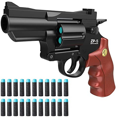 Kinder Spielzeug Pistole,Toy Gun,Schaumstoff Spielzeug,Revolver Pistole,Spielzeugpistolen,mit 24 Soft Bullet,für Sicherheitstraining oder Spiel,für Kinder ab 7 Jahren