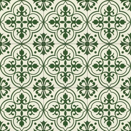 Peel and Stick Floor Tiles Self Adhesive Floor Tile, Vinyl Flooring Waterproof, Lino Flooring for Bathroom Kitchen Living Room DIY Green 30x30cm 20pcs(11.8 x 11.8 inches)
