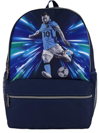 Messi Herren Lifestyle Backpack, Bookbag with Pockets & Adjustable Straps Rucksack, Blau, Einheitsgröße