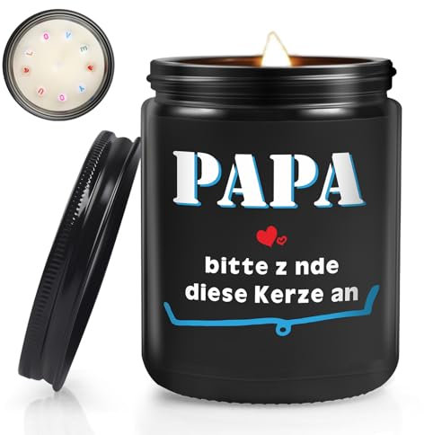 Vatertag Geschenk, Geschenke für Papa, Geburtstagsgeschenk für Papa, Geschenke für Vater, Duftkerzen für Papa, Weihnachtsgeschenke für Papa, 200g Sojawachs Duftkerze (black)