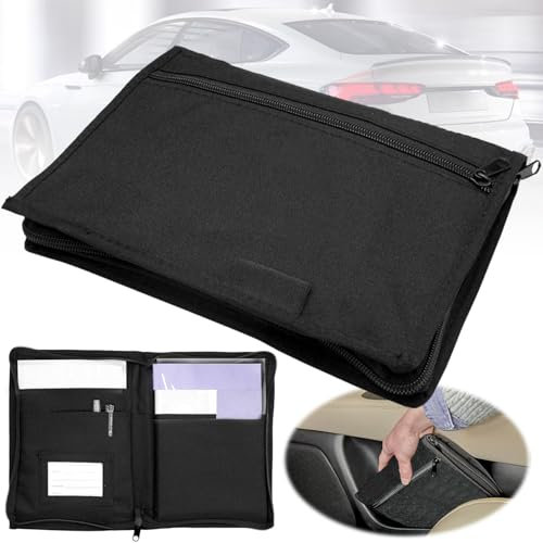 WiDream Cartella per Auto, Cartella di Bordo per Auto, Organizzatore per Vano Portaoggetti Borsa Manuale, Organizzatore Portatile di Documenti con scomparti Multipli per Carte di Circolazione Borse