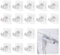 Curtain Rod Holder, 16 Pcs Self Adhesive Curtain Rod Bracket, Nail Free Adjustable Rod Bracket Holders Towel Rod Fixing Rod Holder for Home Kitchen Bathroom Hotel (Transparent)