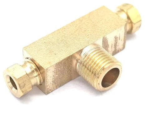 1/8 BSPP M8x1 M10x1 Thread Male -Fit 4mm/6mm Tube O.D Tee Brass Oil Pipe Fitting(Fit Tube O.D 6mm,M10x1)