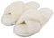 riemot Chaussons Femme Pantoufles en Mousse à Mémoire de Forme Antidérapantes et Confortables Chaussons Femme Hiver Pelucheuses Pelucheuses Bout Ouvert Slippers Pour Intérieur/extérieur,Blanc,EU38-39