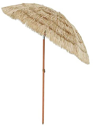 ARDZLALS Strohschirm, Gartenschirm im hawaiianischen Stil, Strohschirm für die Terrasse, Strandschirm aus Bast, wasserdicht, tragbar, für den Garten, Sonnenschutz, Dekoration, TER