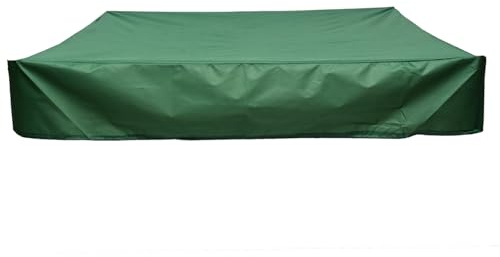 Green Square Tarp Dustproof Waterproof Oxford Cloth Sandbox Pool Cover (120x120cm/47.24x47.24in)
