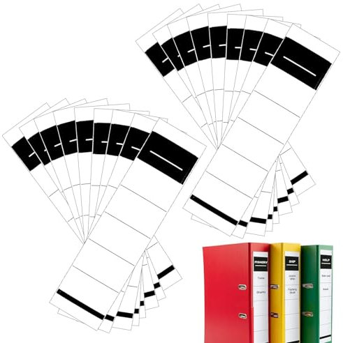 50 Stück Ordnerrücken Selbstklebend, Ordner Rückenschilder Selbstklebend, 5.4x19cm Ordner Etiketten, Weiß Rückenschilder, für 8 cm Breit Aktenordner Aufkleber
