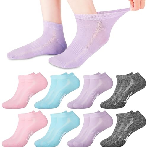 Jeasona 8 Paare Bambus Diabetikersocken Damen Ohne Gummi Socken 35-42