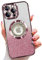 Misscase for iPhone 15 Pro Max Magnetic Case,Cute Glitter Full Protection Slim Shockproof Anti-Scratch Bling Sparkly Case with Camera Lens Protector, Logo View Dust-Proof Net for Women Pink