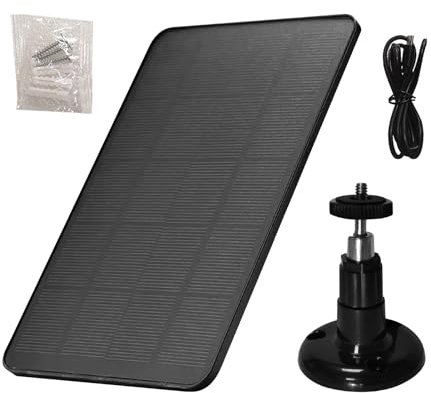 Solar Panel for Ring Doorbell, USB Solar Panel for Ring Camera, Waterproof Camera Charger with 360° Mounting Bracket, Adjustable Solar Charger for Doorbell